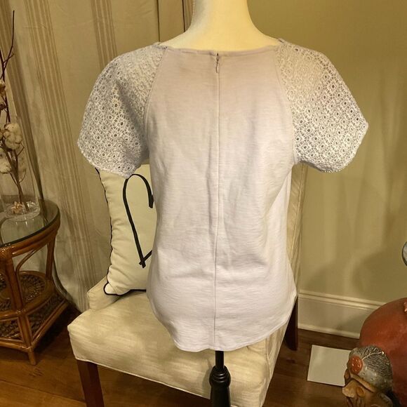 J.Crew periwinkle eyelet sleeve blouse 🤍 - Picture 4 of 5